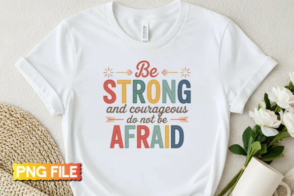 Be Strong and Courageous Embroidery PNG