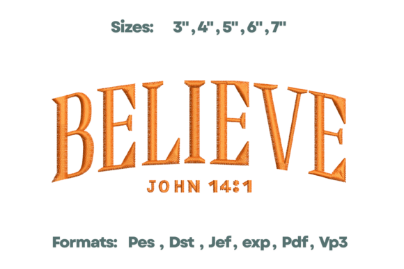 Believe John 14 1 Bible Embroidery