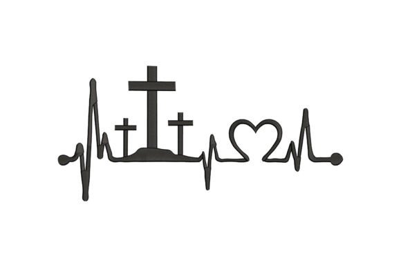 Christian Cross Heartbeat