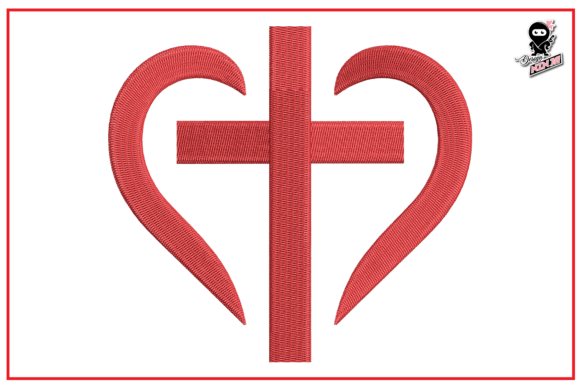 Christian Cross in Heart