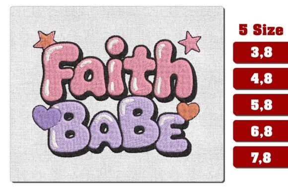 Faith Babe Christian Embroidery Design