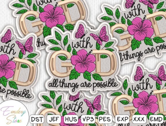 Floral Christian Quote Embroidery