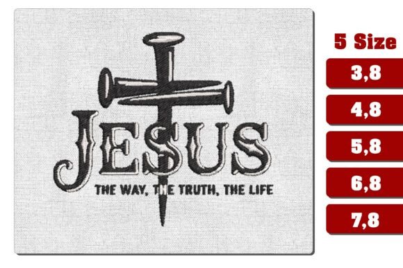 Jesus Cross Nails Embroidery Design PES