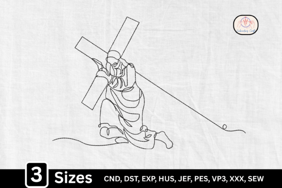 Line Art Jesus Carrying the Cross