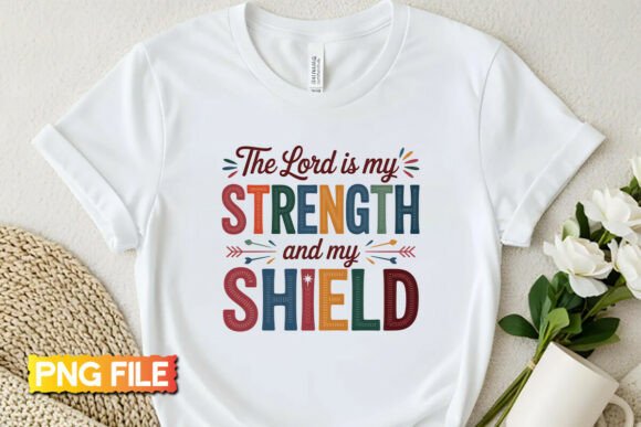 Strength Trust in God Embroidery PNG